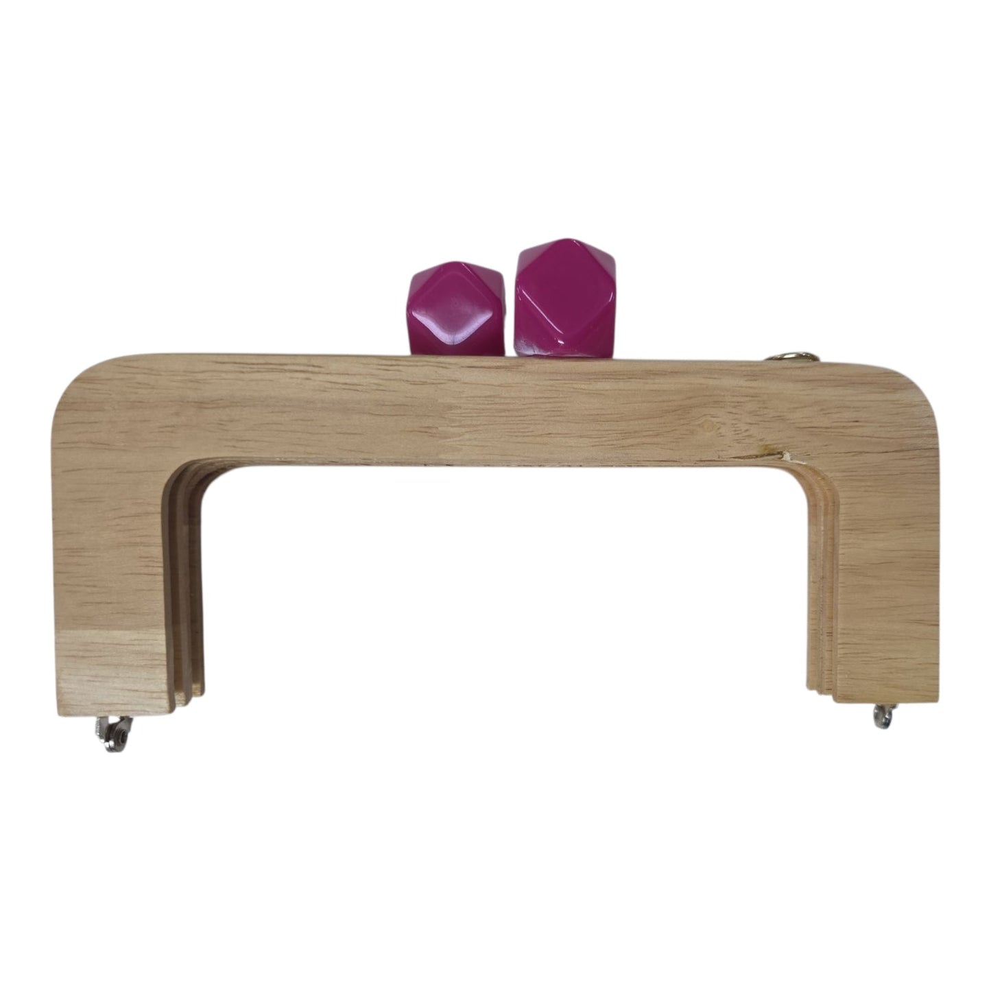 Ahşap Burs Çanta Klipsi Dörtgen Geometrik Topuzlu (20 cm)