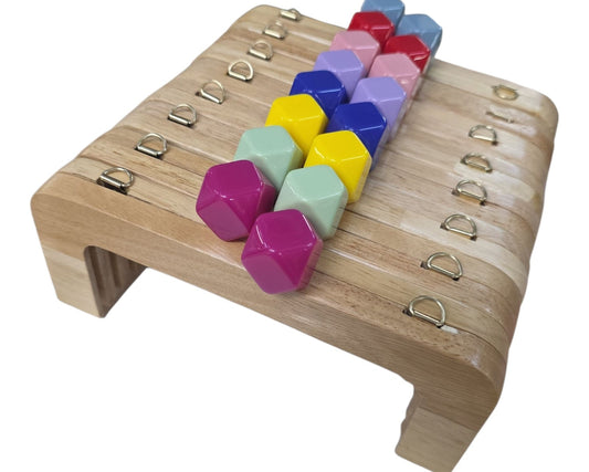 Ahşap Burs Çanta Klipsi Dörtgen Geometrik Topuzlu (20 cm)