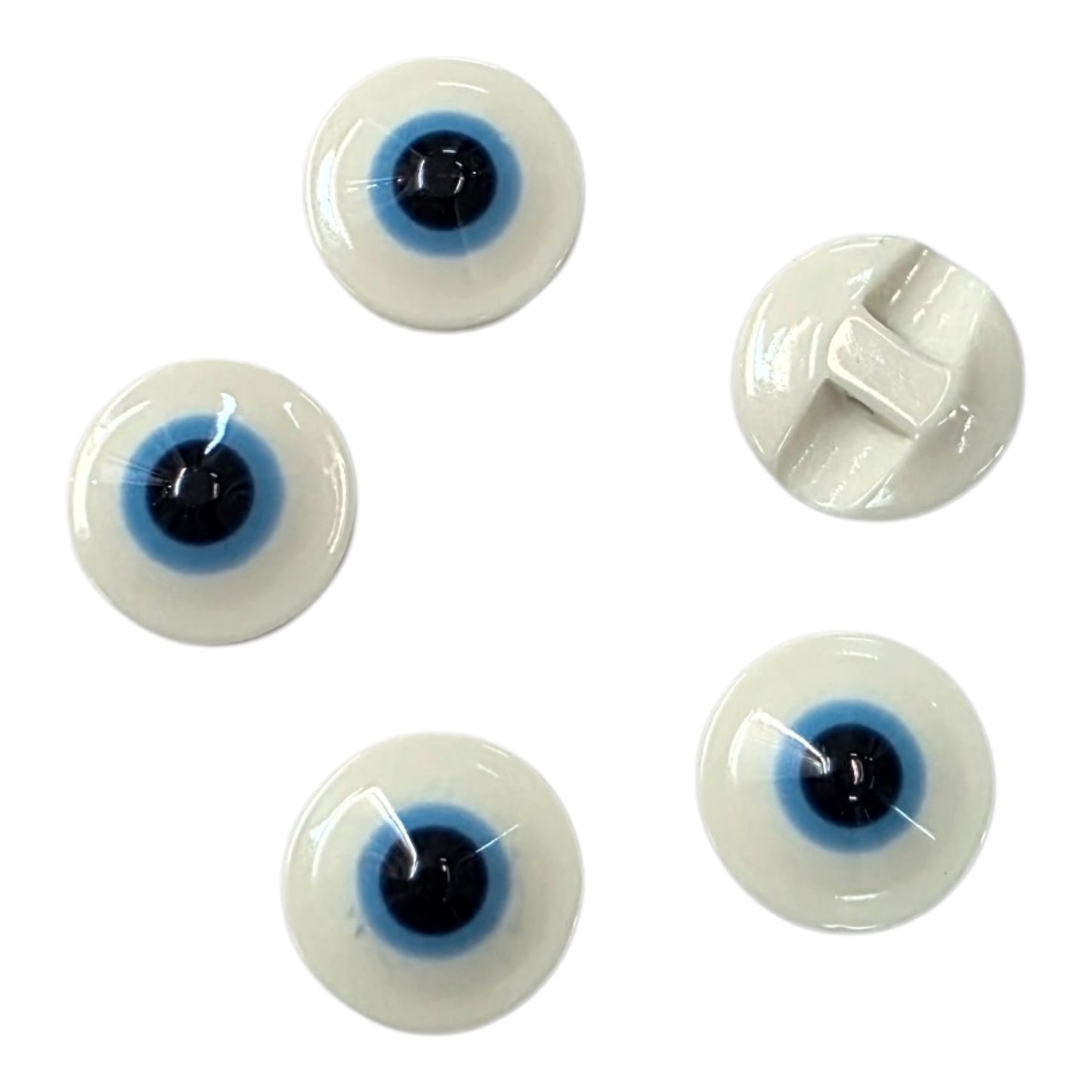 10 Adet Nazar Boncuk Desenli, Bebe Düğme, Gömlek Düğmesi, Hırka, Yelek Düğmesi (14mm - 22 Boy Düğme)