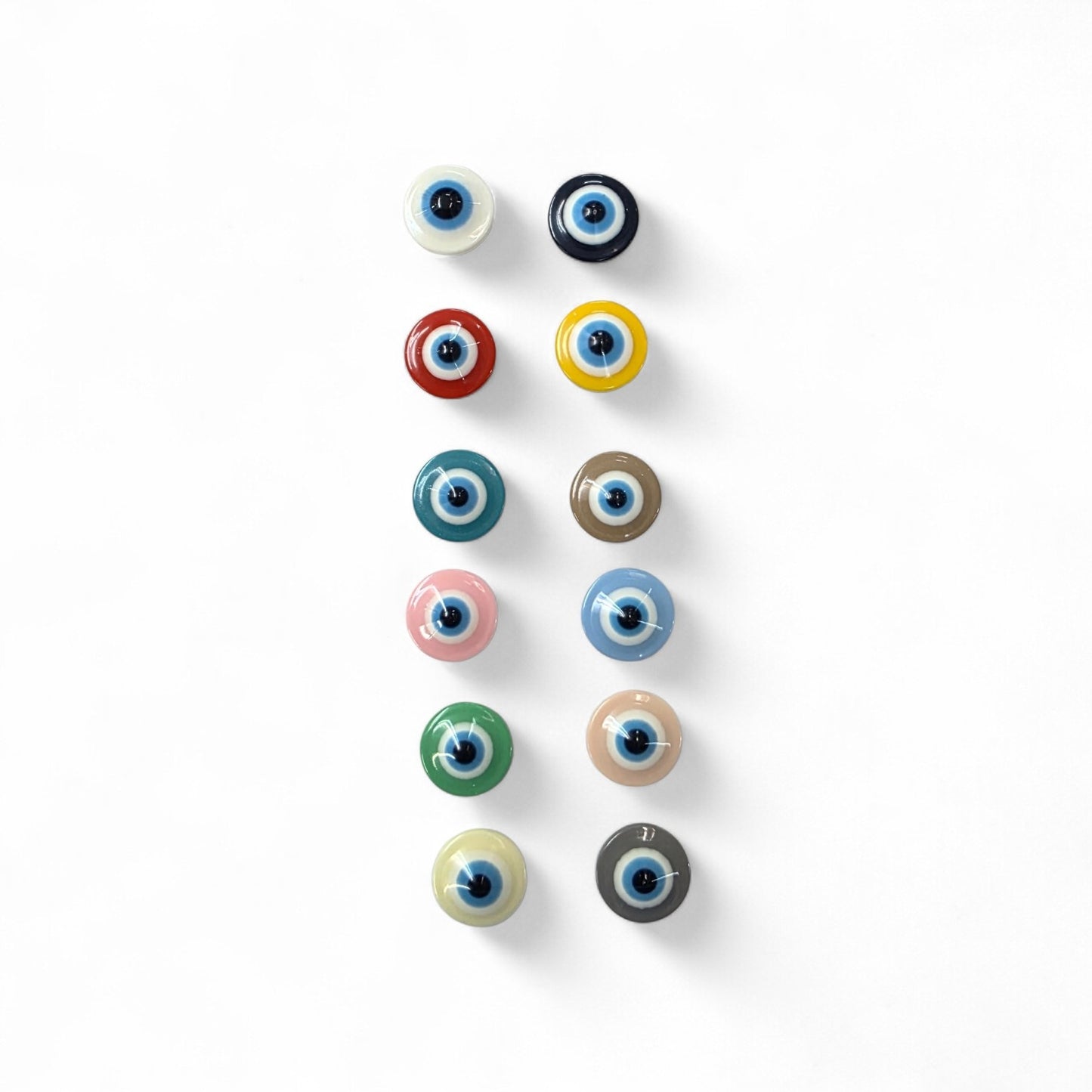 10 Adet Nazar Boncuk Desenli, Bebe Düğme, Gömlek Düğmesi, Hırka, Yelek Düğmesi (14mm - 22 Boy Düğme)