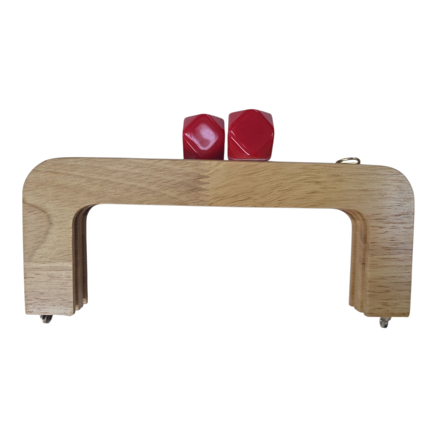 Ahşap Burs Çanta Klipsi Dörtgen Geometrik Topuzlu (20 cm)