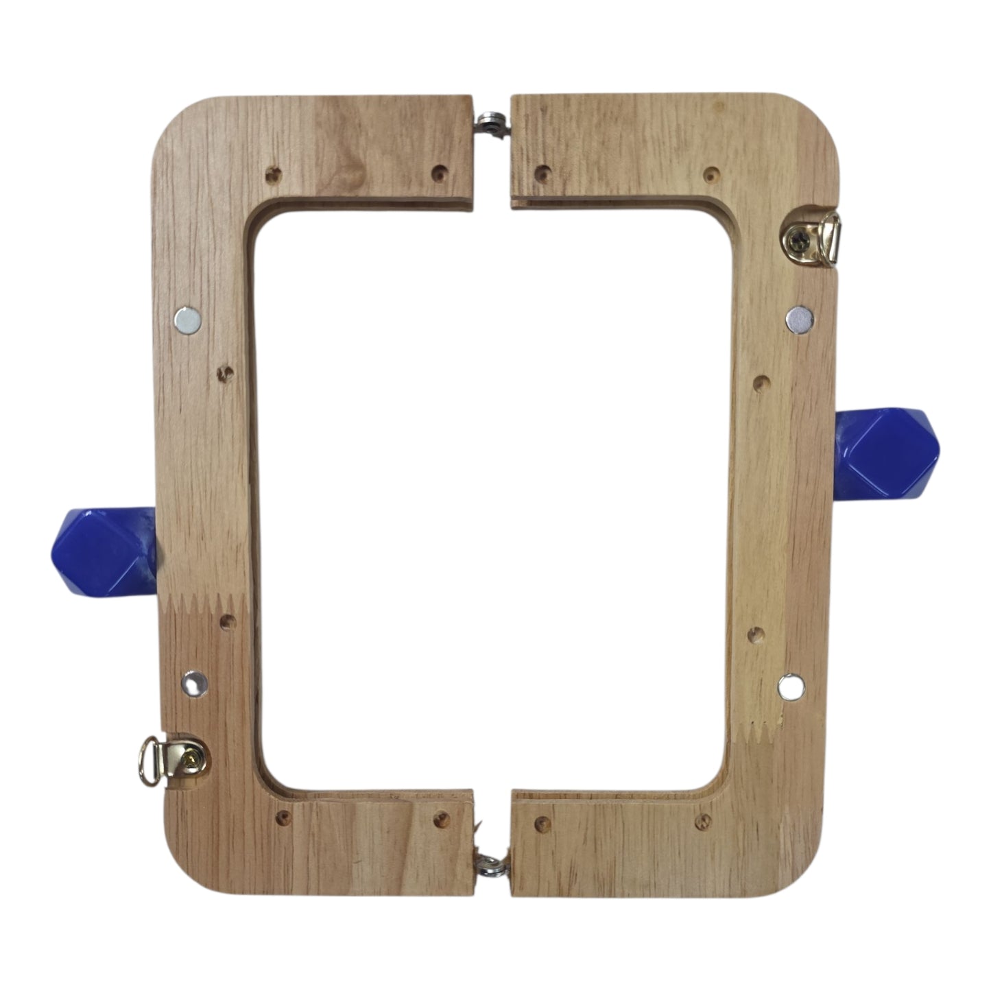 Ahşap Burs Çanta Klipsi Dörtgen Geometrik Topuzlu (20 cm)