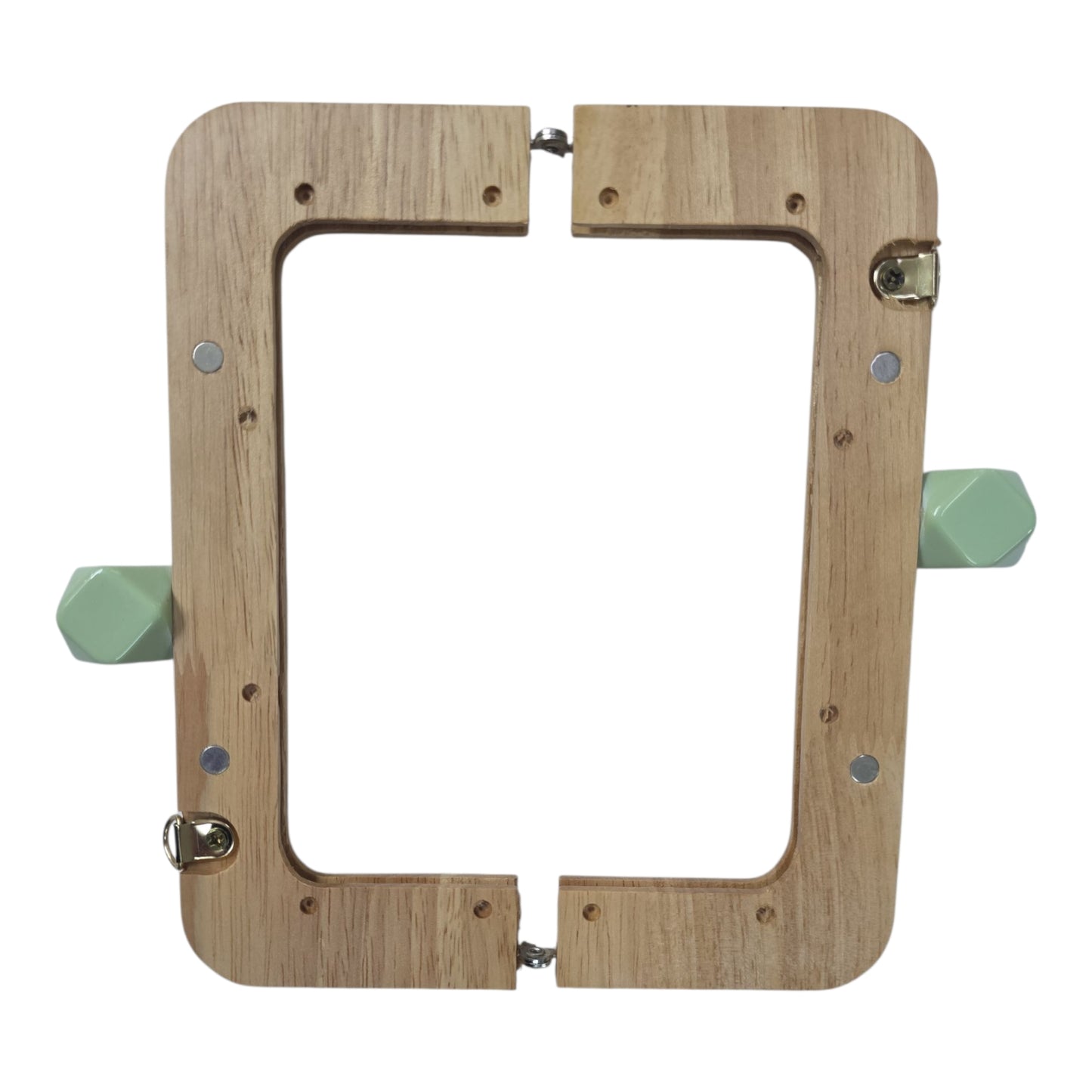 Ahşap Burs Çanta Klipsi Dörtgen Geometrik Topuzlu (20 cm)