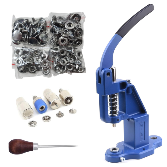 Tulumba Pres ve Çıtçıt Ekonomik Başlangıç Seti ( 12,5mm Çıtçıt, 100 adet, Biz ve Kalıp)