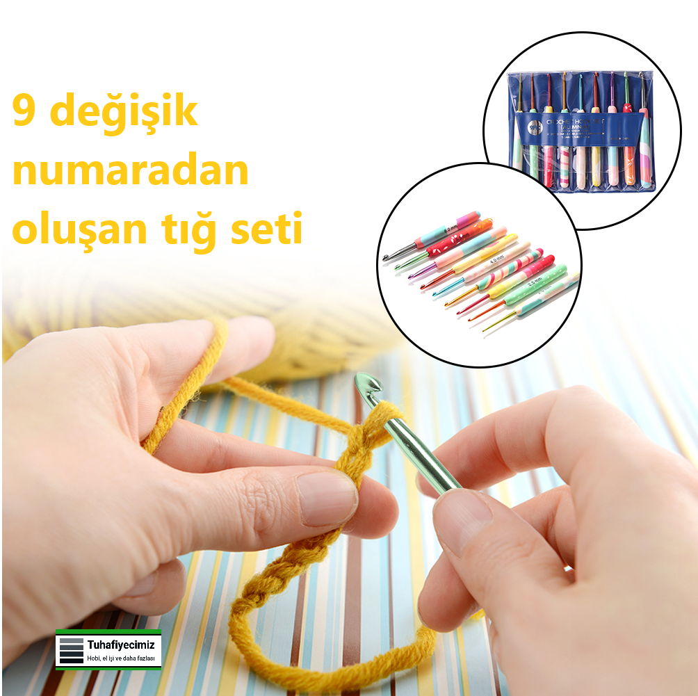 9 adet Silikon Saplı Tığ: 2mm'den 6mm'e kadar Karışık Tığ Seti