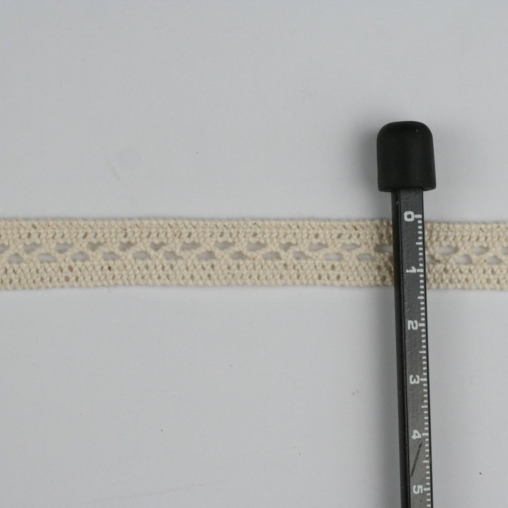 10 Metre Krem Ara Pamuk Dantel 13mm (1066-1)