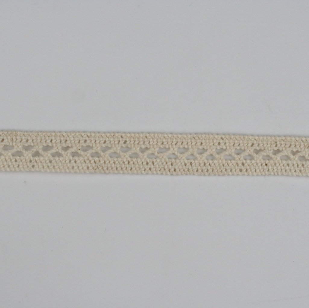 10 Metre Krem Ara Pamuk Dantel 13mm (1066-1)
