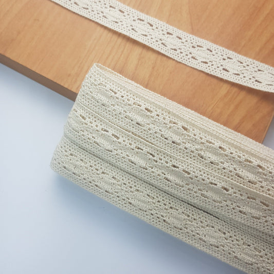 10 Metre Krem Ara Pamuk Dantel 20mm ( 1342 )