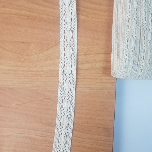 10 Metre Krem Ara Pamuk Dantel 20mm ( 1342 )