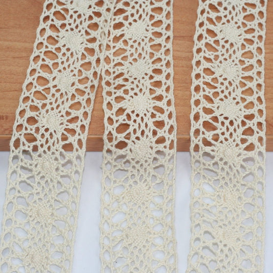 10 Metre Krem Ara Pamuk Dantel 40mm (9167)