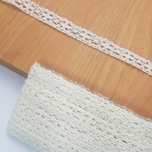 10 Metre Krem Kenar Pamuk Dantel 13mm (1029)