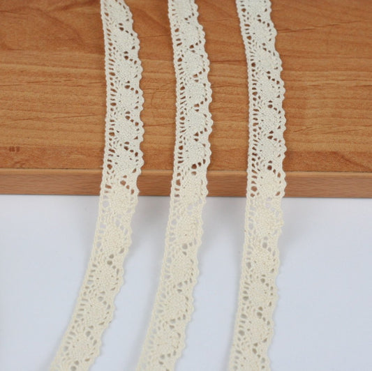 10 Metre Krem Kenar Pamuk Dantel 15mm (P290)