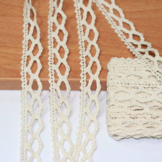 10 Metre Krem Pamuk Dantel 16mm (8761)