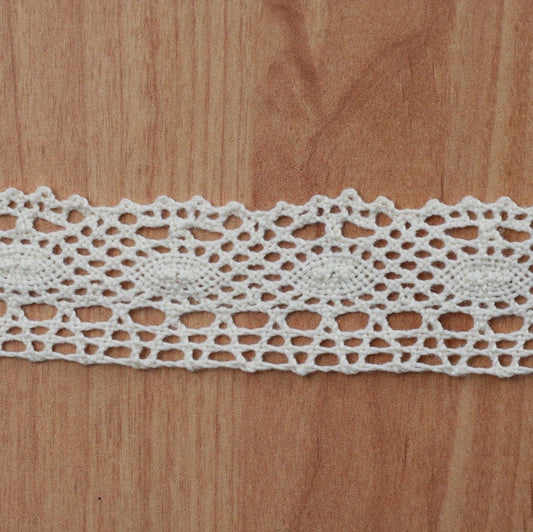 10 Metre Krem Pamuk Dantel 30 mm (9091)