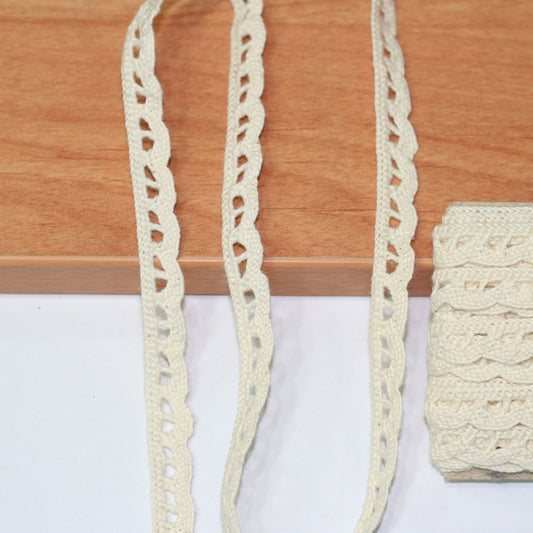 10 Metre Krem Pamuk Dantel 9mm (9507)