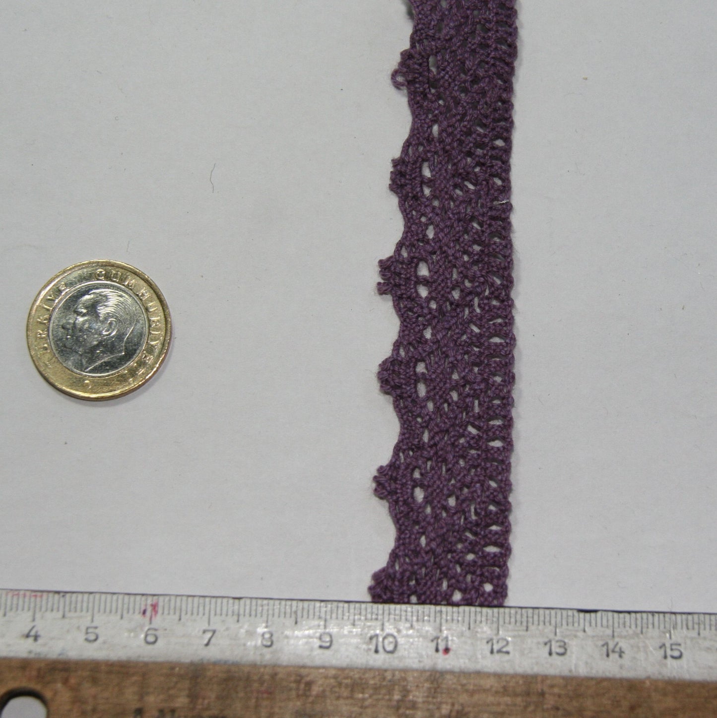 Хлопковое кружево фиолетового цвета, 22 мм (34518)