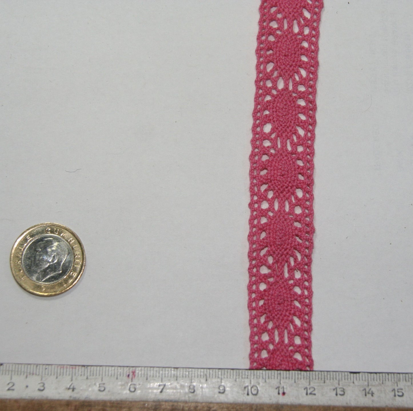 22mm Pink Color Cotton Lace (34517)