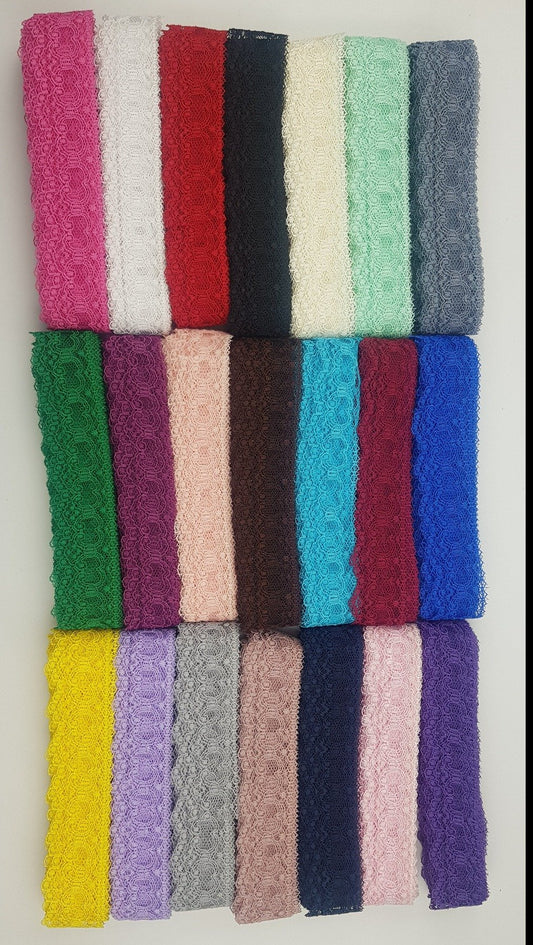 5 метров Corded Lace 3,5 см - Ржавое кружево разных цветов
