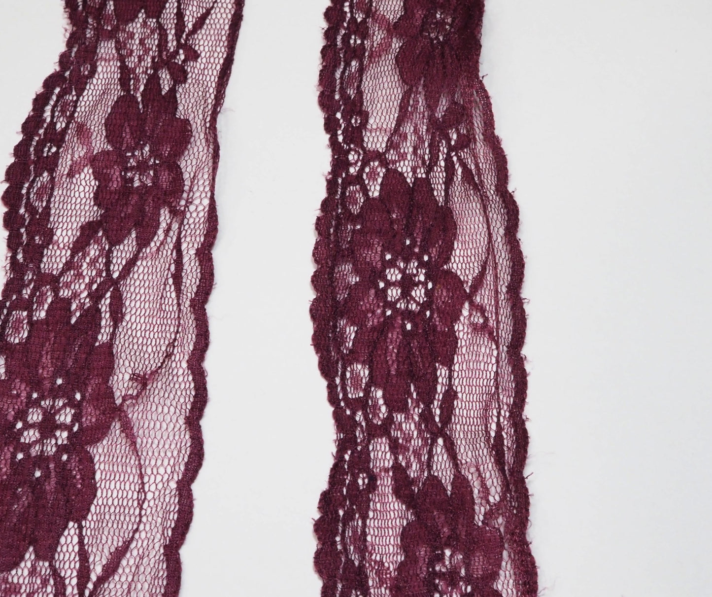 5cm eninde Bordo Naylon Dantel 5 Metrelik Top - (730)