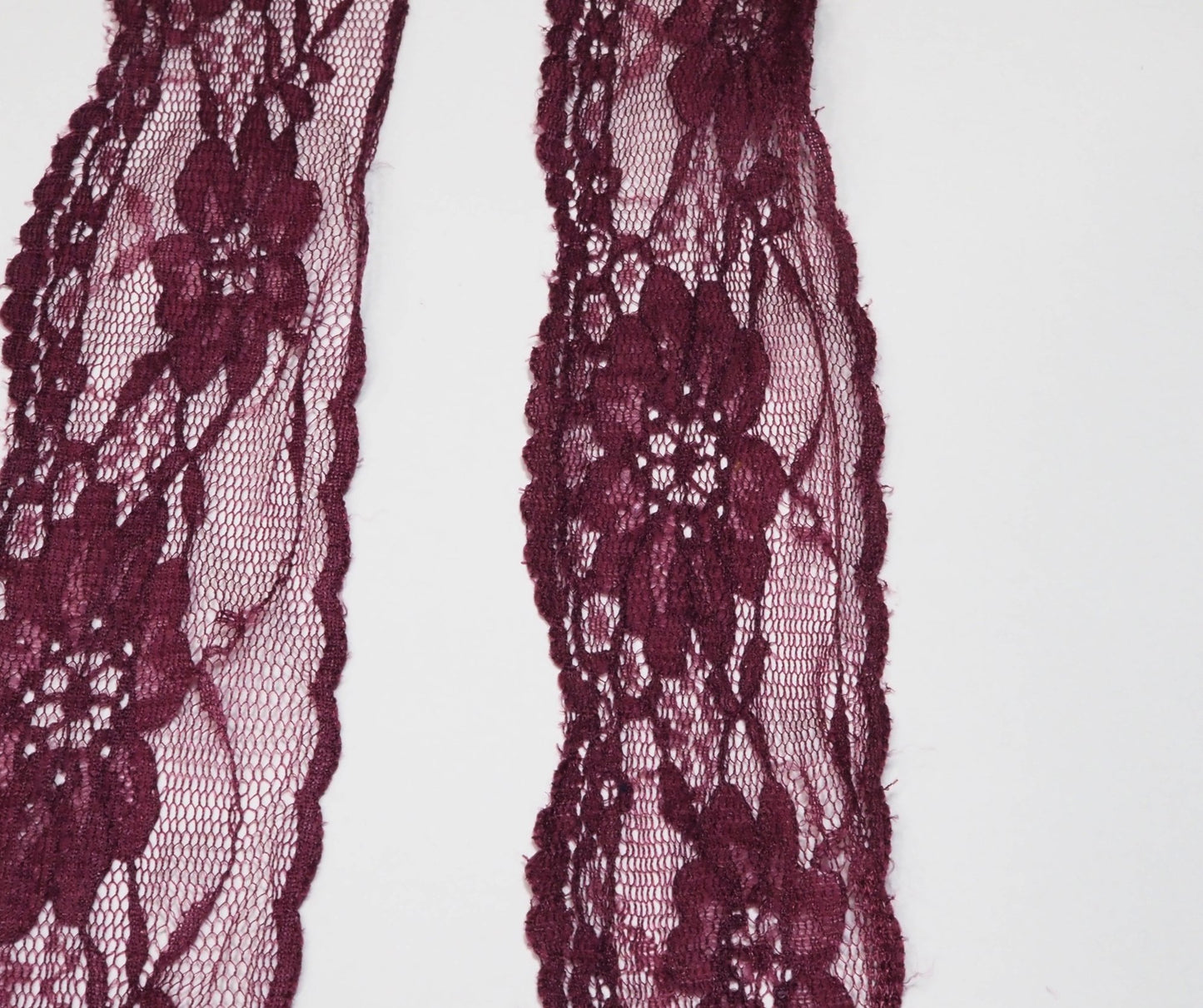 5cm eninde Bordo Naylon Dantel 5 Metrelik Top - (730)