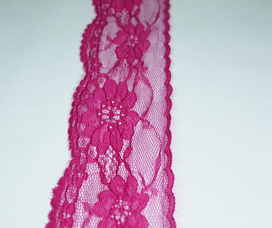 5cm eninde Fuşya Naylon Dantel 5 Metrelik Top - (730)