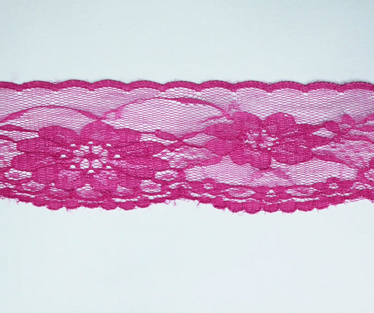 5cm eninde Fuşya Naylon Dantel 5 Metrelik Top - (730)