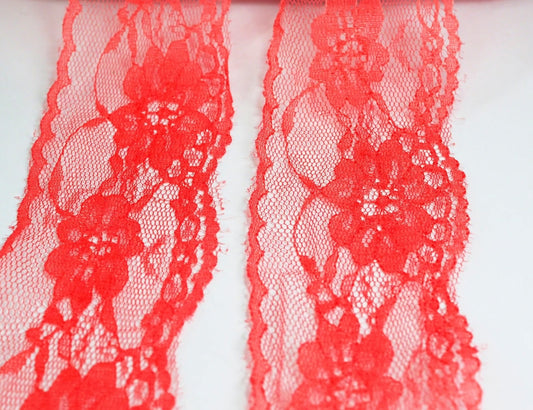5cm eninde Nar Çiçeği Naylon Dantel 5 Metrelik Top - (730)