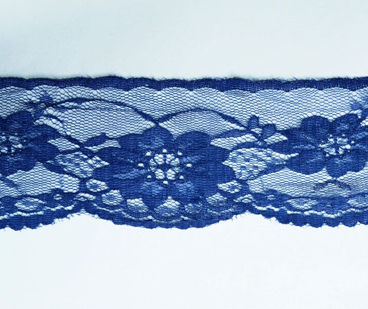 5cm wide Sax Blue Nylon Lace
