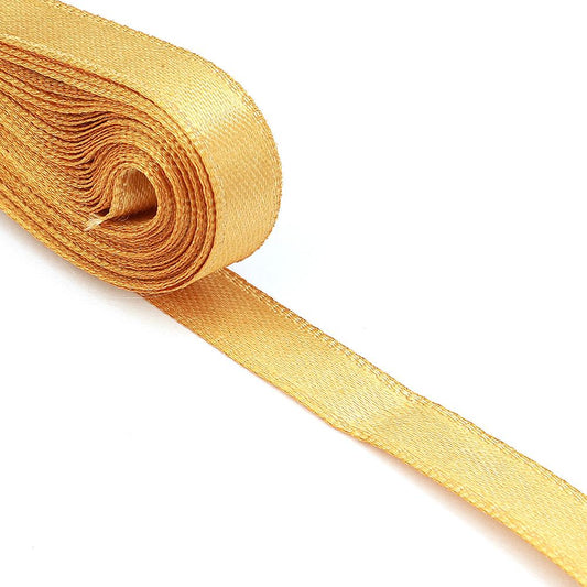 Honey Yellow Satin Ribbon Double Sided 1cm Width 10mt Ball