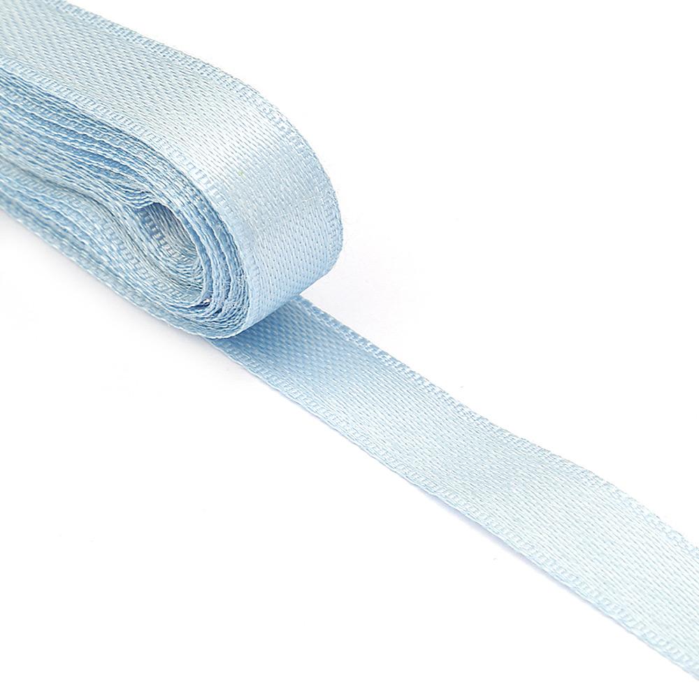 Bebe Mavi Saten Kurdele Çift Taraflı 1cm Eninde 10mt Top