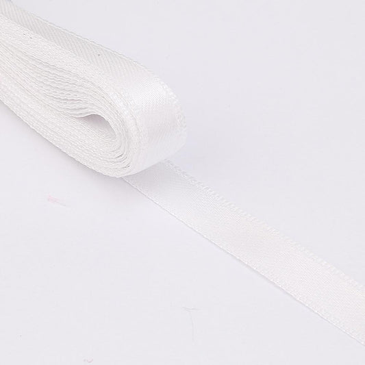 White Satin Ribbon Double Sided 1cm Width 10mt Ball