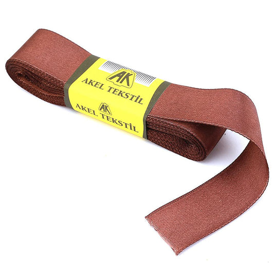 Brown Satin Ribbon Double Sided 3cm Width 10mt Ball