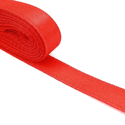 Красная лента двухсторонняя, ширина 1 см, шарик 10 м.