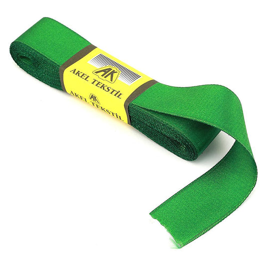 Green Satin Ribbon Double Sided 3cm Width 10mt Ball