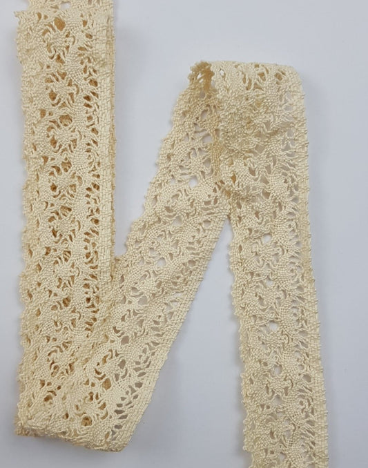 4cm eninde 10 Metre Krem Kenar Pamuk Dantel (40mm) [1206-3]