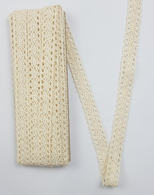10 Meters 16mm Intermediate Cotton Lace (1040) [Cream or Off-White]