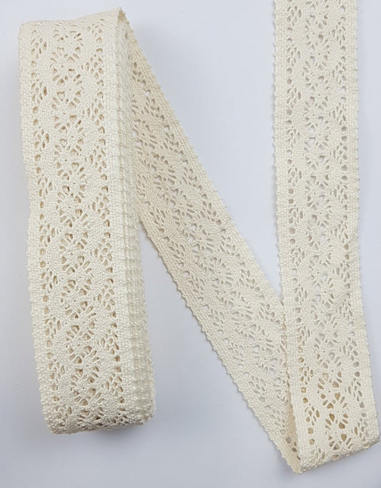 45mm eninde 10 Metre Krem Ara Pamuk Dantel (1206 ara)