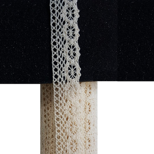 10 Metre Krem Kenar Pamuk Dantel 25mm ( 1393 )