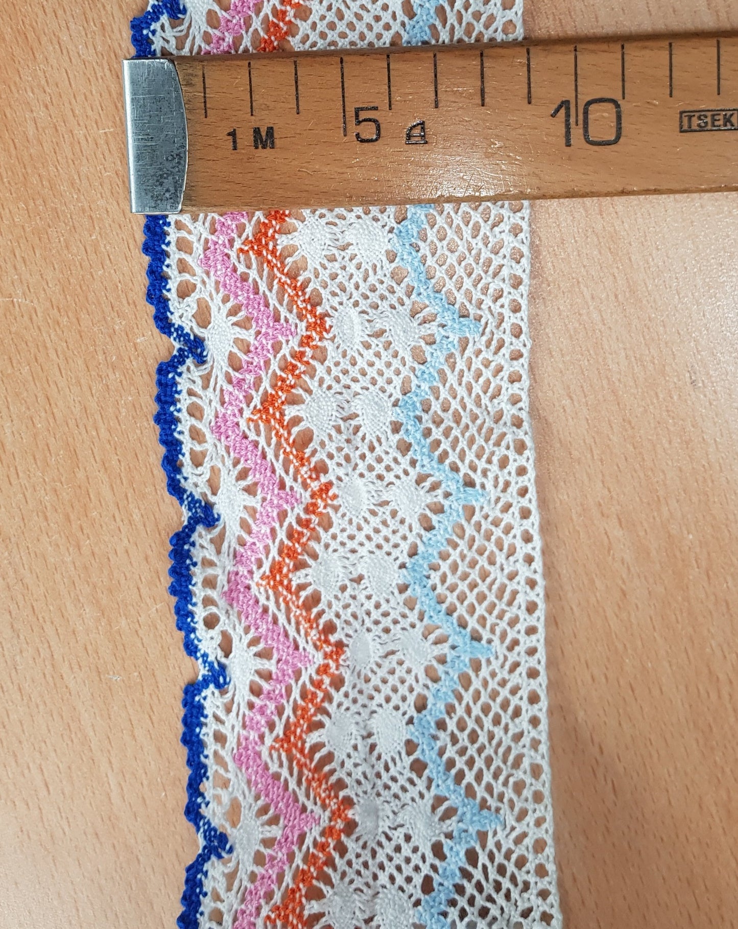 8,50cm width 10 meters border mixed color cotton lace
