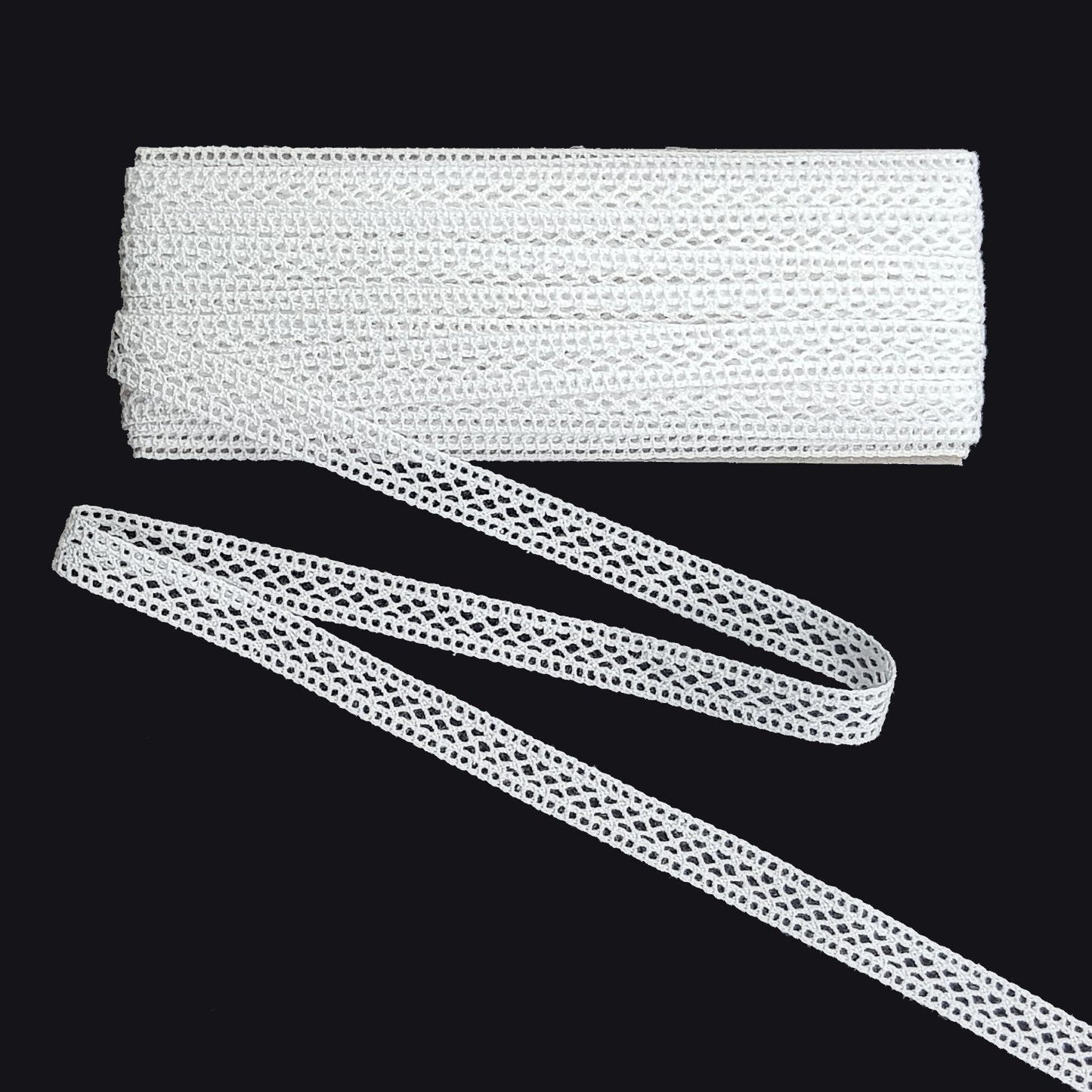 10 Meters White Intermediate Cotton Lace 12mm wide (K172-1)