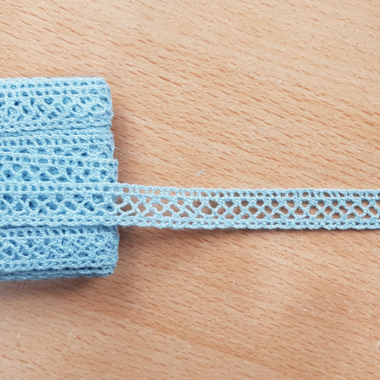 10 Metre Mavi Ara Pamuk Dantel 12mm eninde (K172-1 Mavi)