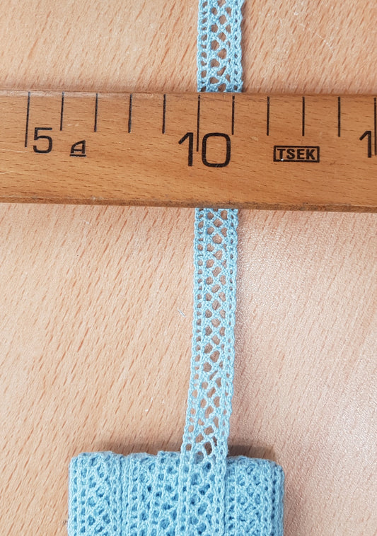 10 Metre Mavi Ara Pamuk Dantel 12mm eninde (K172-1 Mavi)
