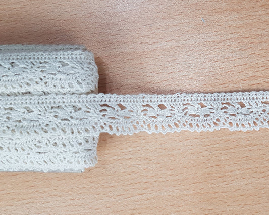 10 Metre Krem Kenar Pamuk Dantel 20mm (1307)