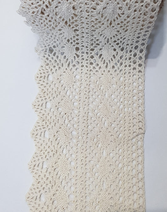 11cm eninde 10 Metre Krem Kenar Pamuk Dantel (Geniş Kopanaki)