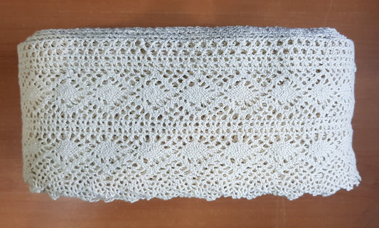 11cm eninde 10 Metre Krem Kenar Pamuk Dantel (Geniş Kopanaki)