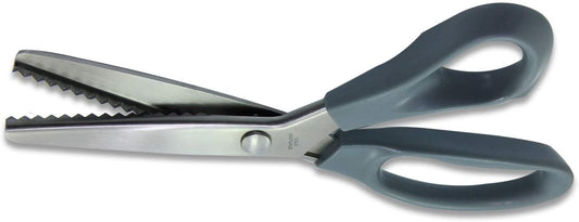 Plastic Handled Overcast Scissors (23cm) - Zigzag scissors.