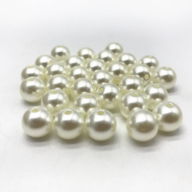 500 gr. Cream Color Perforated Full Pearl (6mm / 8mm / 10mm) (Perforated Pearl in Half Pound pack)