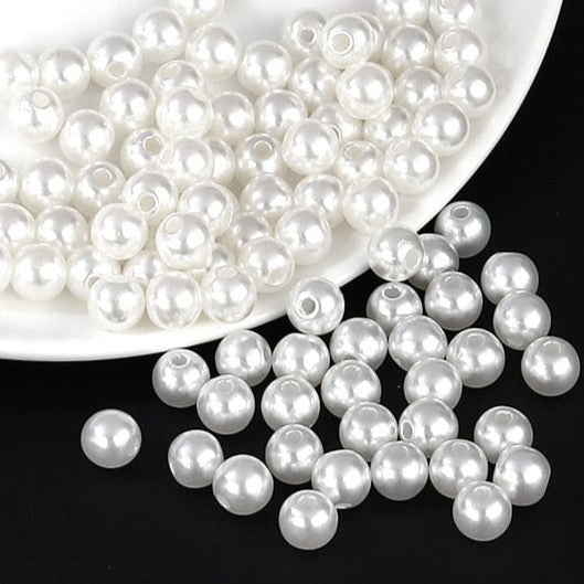 500 gr. Cream Color Perforated Full Pearl (6mm / 8mm / 10mm) (Perforated Pearl in Half Pound pack)