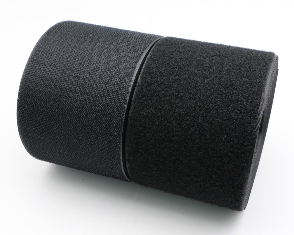 Wide Velcro Tape - White Velcro - Black Hook and Loop (25 mt in ball)