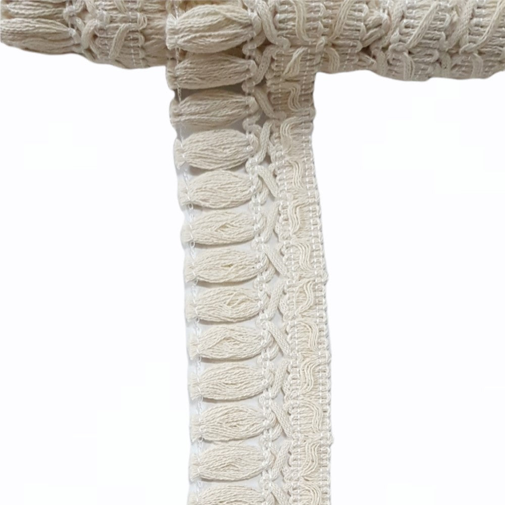 Patterned cotton fringe with a width of 4.5 cm. ( 5 meters in ball )
